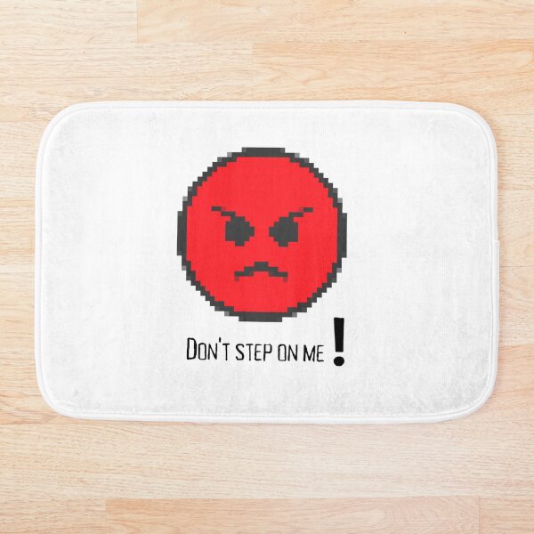 Item preview, Funny Angry Face Bath Mat – “Don’t Step On Me” Pixel Art Bathroom Rug designed and sold by TorqueThread.