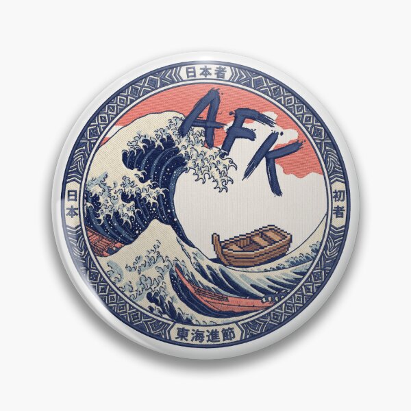 Item preview, The Great Wave of AFK - Embroidered Style Japanese Art Parody designed and sold by NextLevelThread.