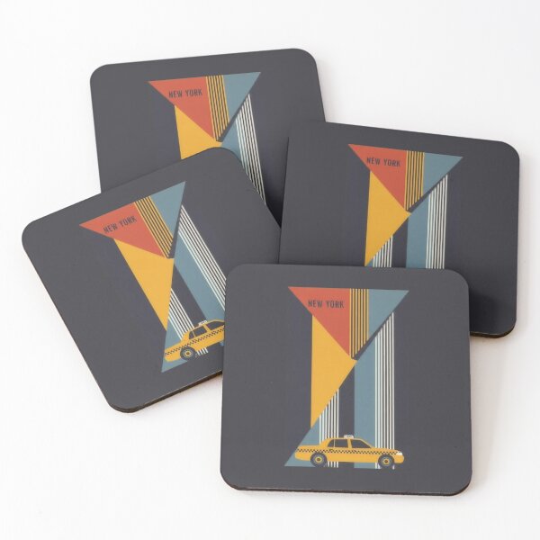 Item preview, New York City Abstract Geometric Retro Taxi  designed and sold by KiwiRider.