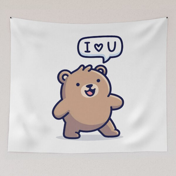 Item preview, I Love You Bear Design with Speech Bubble and Playful Cartoon Style designed and sold by SplashTastic.