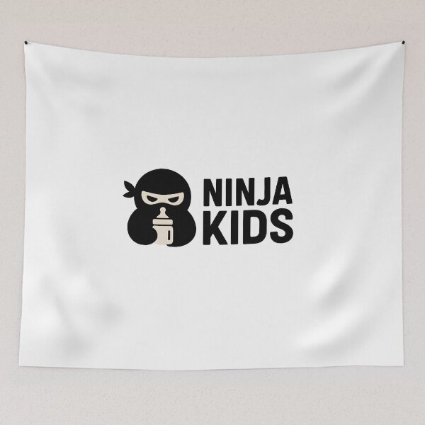 Item preview, Ninja Kids Logo – Cute Ninja Mascot Emblem Minimal Black Style designed and sold by Sitred123.