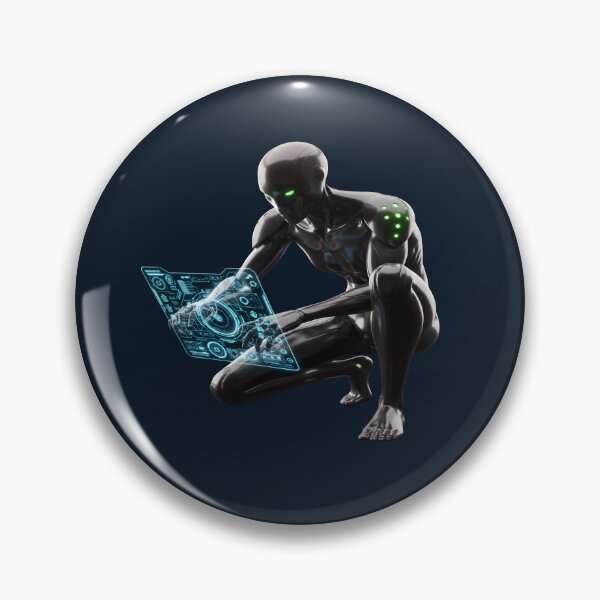 Item preview, Futuristic Black Humanoid Android  designed and sold by Dakson Design - Fantasy Art.