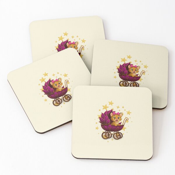 Item preview, "Fantasy Baby Carriage • Golden Lotus & Leopard" designed and sold by SeseDesign.