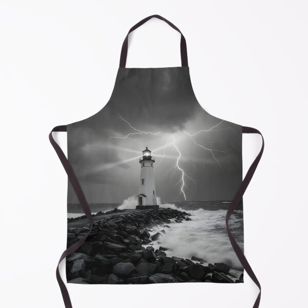 Item preview, LONELY LIGHTNING LIGHTHOUSE AT THE STORMY SEASIDE ocean navigation ocean exploration sailing ships navigate avoid shipwrecks huge waves rough seas designed and sold by Jt41.