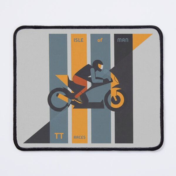 Item preview, Isle of Man TT Races Retro Geometric Motorcycle Poster designed and sold by KiwiRider.