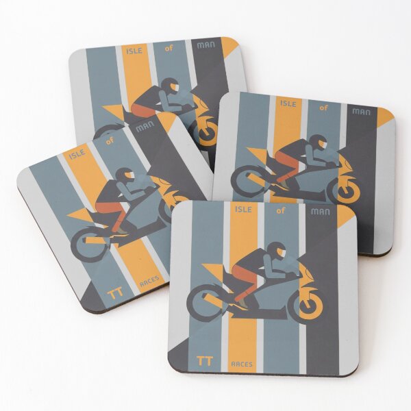 Item preview, Isle of Man TT Races Retro Geometric Motorcycle Poster designed and sold by KiwiRider.
