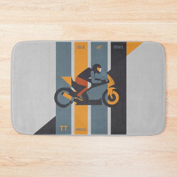 Item preview, Isle of Man TT Races Retro Geometric Motorcycle Poster designed and sold by KiwiRider.
