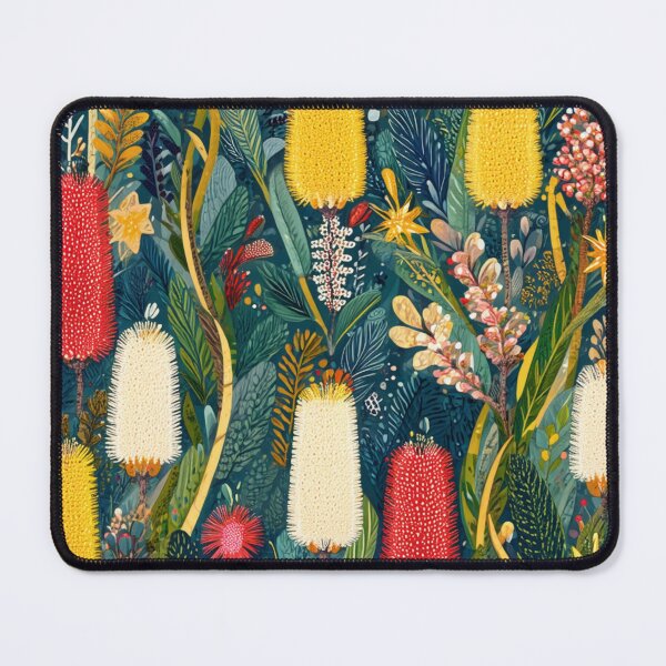 Item preview, Australian Native Floral Pattern – Banksia & Bottlebrush Folk Art designed and sold by TroyTheTerrific.