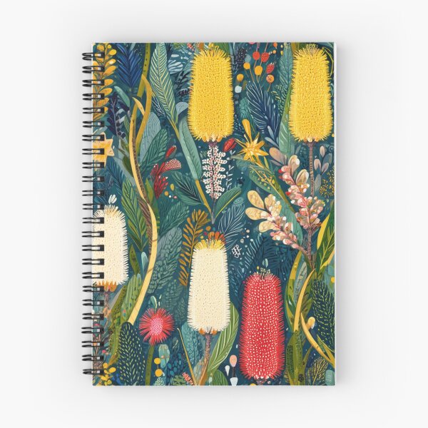 Item preview, Australian Native Floral Pattern – Banksia & Bottlebrush Folk Art designed and sold by TroyTheTerrific.