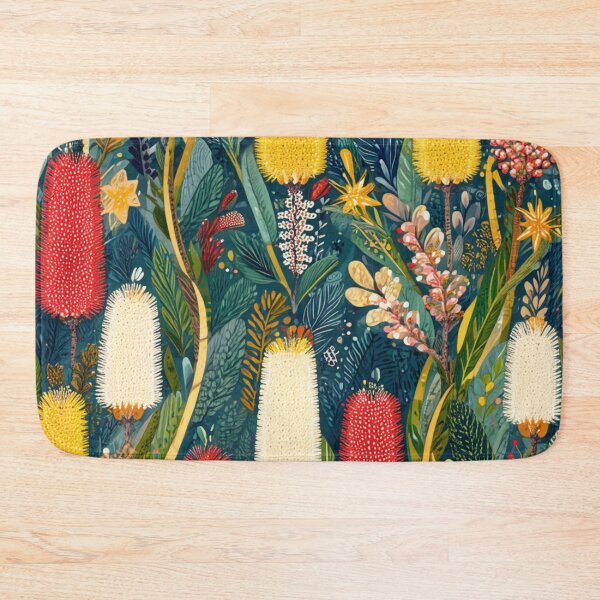 Item preview, Australian Native Floral Pattern – Banksia & Bottlebrush Folk Art designed and sold by TroyTheTerrific.