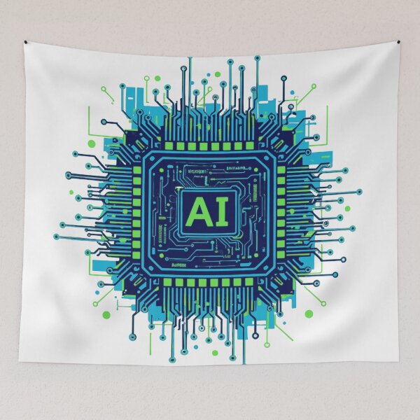 Item preview, Digital Brain AI Chip Core Circuitry Blueprint designed and sold by MartinxMarie.