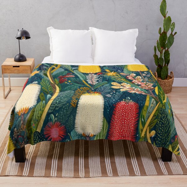 Item preview, Australian Native Floral Pattern – Banksia & Bottlebrush Folk Art designed and sold by TroyTheTerrific.
