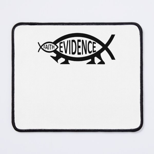 Item preview, Funny Nerdy Evidence Fish Eating Faith Symbol Science Skeptic Black Text designed and sold by MathWare MathClips.