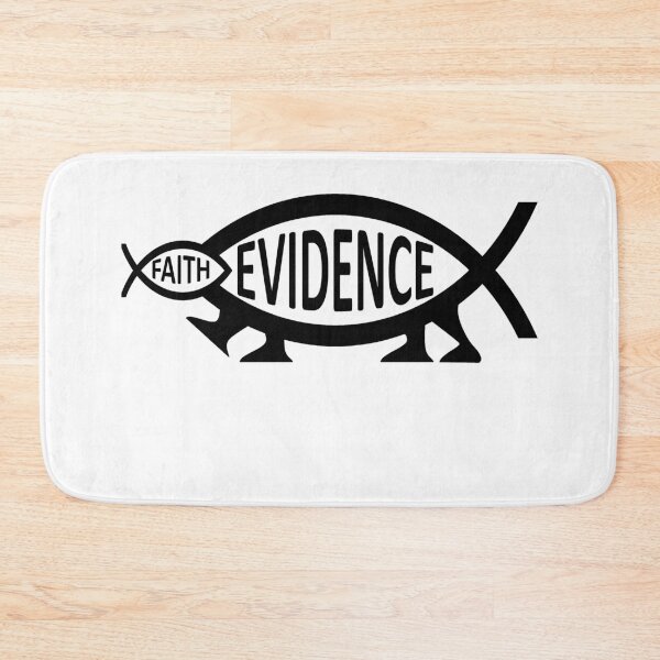 Item preview, Funny Nerdy Evidence Fish Eating Faith Symbol Science Skeptic Black Text designed and sold by MathWare MathClips.