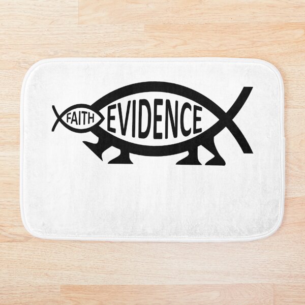 Item preview, Funny Nerdy Evidence Fish Eating Faith Symbol Science Skeptic Black Text designed and sold by MathWare MathClips.