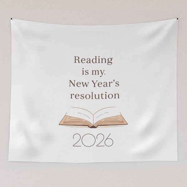 Item preview, Reading is my New Year’s resolution, book lover designed and sold by YvkafromPoland.