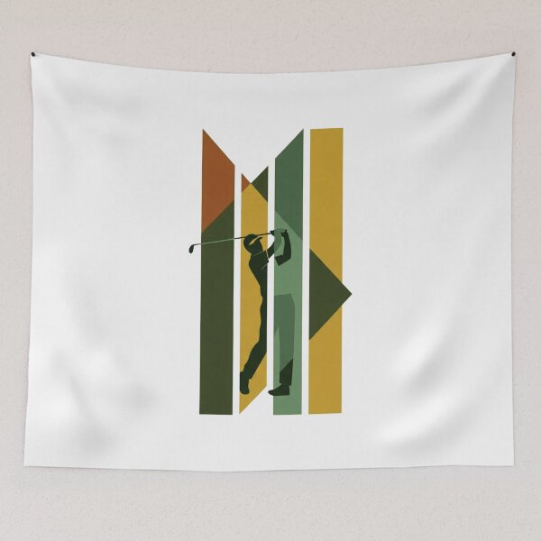 Item preview, Retro Golf Player Geometric Abstract Poster designed and sold by KiwiRider.