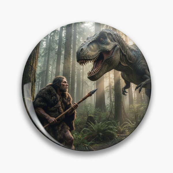 Item preview, Well, This is Awkward: Tyrannosaurus Meets Neanderthal designed and sold by Tridentulus.