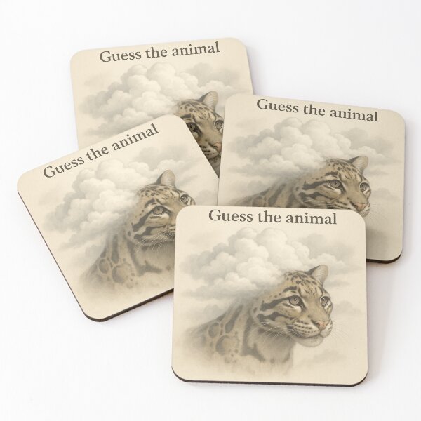 Item preview, Clouded Leopard Art – Guess the Animal Wildlife Illustration  designed and sold by GeoWild Designs.