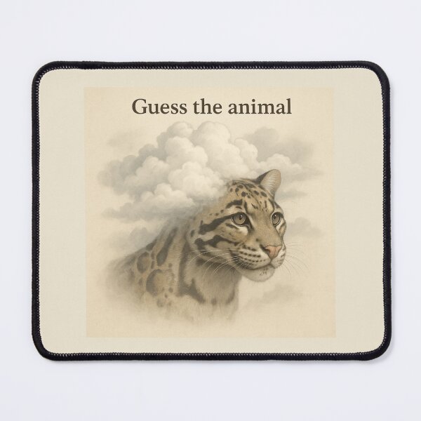 Item preview, Clouded Leopard Art – Guess the Animal Wildlife Illustration designed and sold by GeoWild Designs.