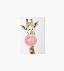 Pink Bubblegum Giraffe Art Board