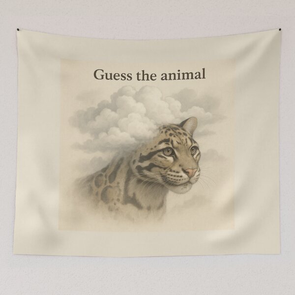 Item preview, Clouded Leopard Art – Guess the Animal Wildlife Illustration  designed and sold by GeoWild Designs.