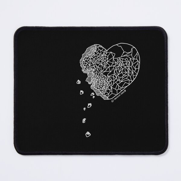 Item preview, Broken Heart (white on black) designed and sold by seekincolors.