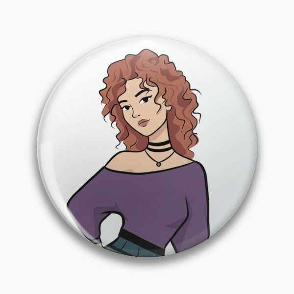 Item preview, Bold Vector Portrait of Curly-Haired Woman in Purple Top | Flat Cell Shading Style designed and sold by NaevaArt.