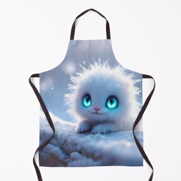 Item preview, Cutest Fluffy Creature Watching Snowfall - Magical Winter Fantasy Art designed and sold by DreamyWallVibes.