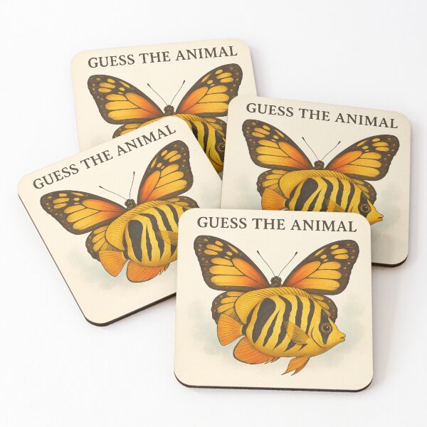 Item preview, Butterfly Fish Art – Guess the Animal Wildlife Illustration designed and sold by GeoWild Designs.