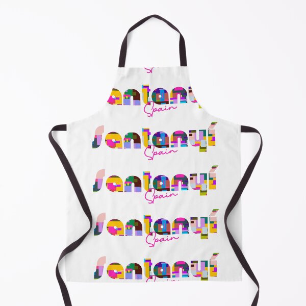 Item preview, Santanyí, Spain, Vibrant Abstract City Typography Art designed and sold by Wanderful-roads.