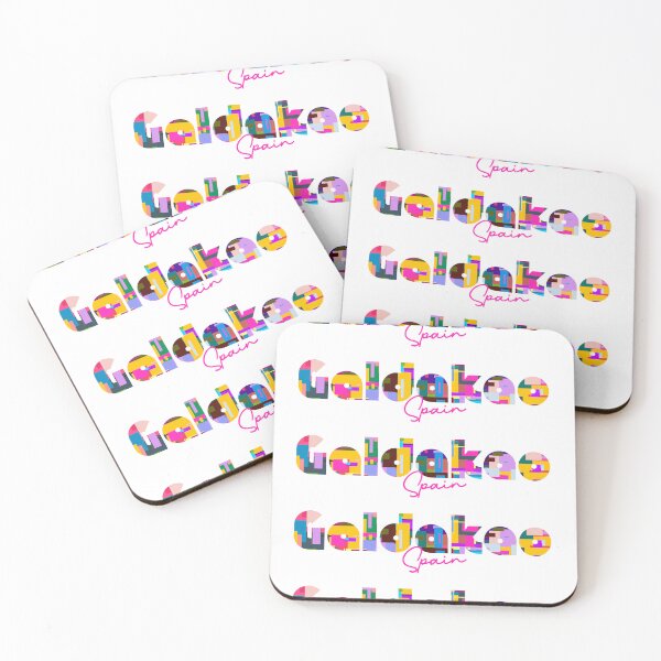 Item preview, Galdakao, Spain, Vibrant Abstract City Typography Art designed and sold by Wanderful-roads.