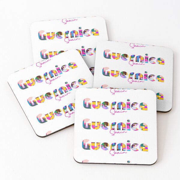 Item preview, Guernica, Spain, Vibrant Abstract City Typography Art designed and sold by Wanderful-roads.