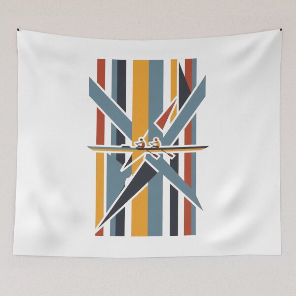 Item preview, Retro Rowing Boat Geometric Sports Abstract Poster designed and sold by KiwiRider.
