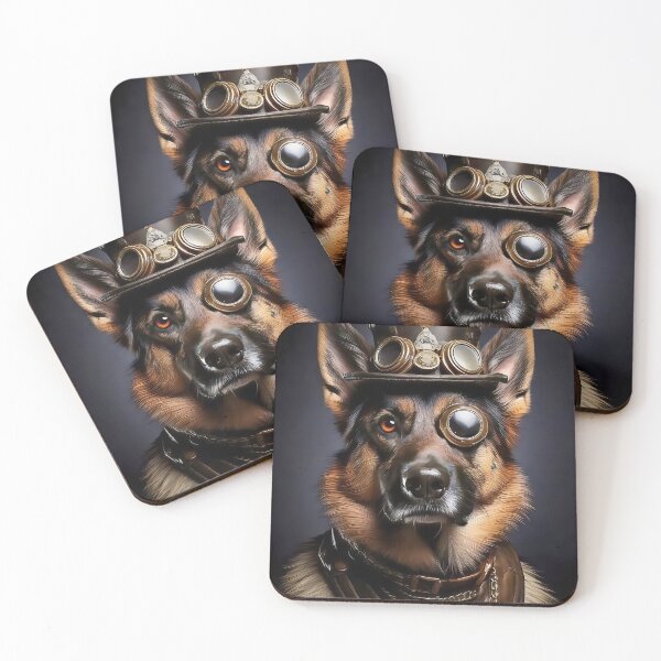 Item preview, Steampunk German Shepherd Portrait designed and sold by alan tunnicliffe.