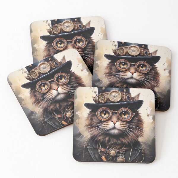 Item preview, Quirky Steampunk Cat Portrait designed and sold by alan tunnicliffe.
