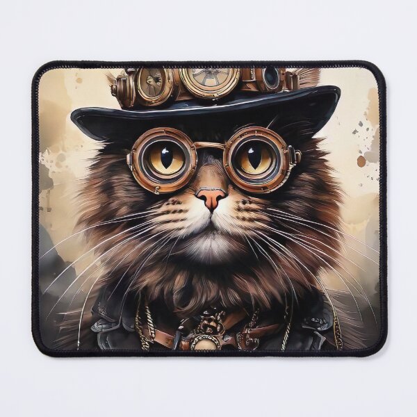 Item preview, Quirky Steampunk Cat Portrait designed and sold by alan tunnicliffe.