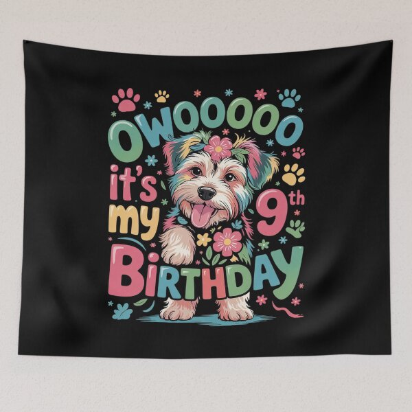 Item preview, Floral Howling Watercolor Wolf 9th Years Old Wolves Birthday designed and sold by RoyTill0Art.