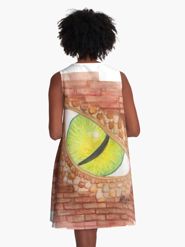 Thumbnail 3 of 4, A-Line Dress, Graffiti, fantasy series, watercolor designed and sold by Hueswithheart.