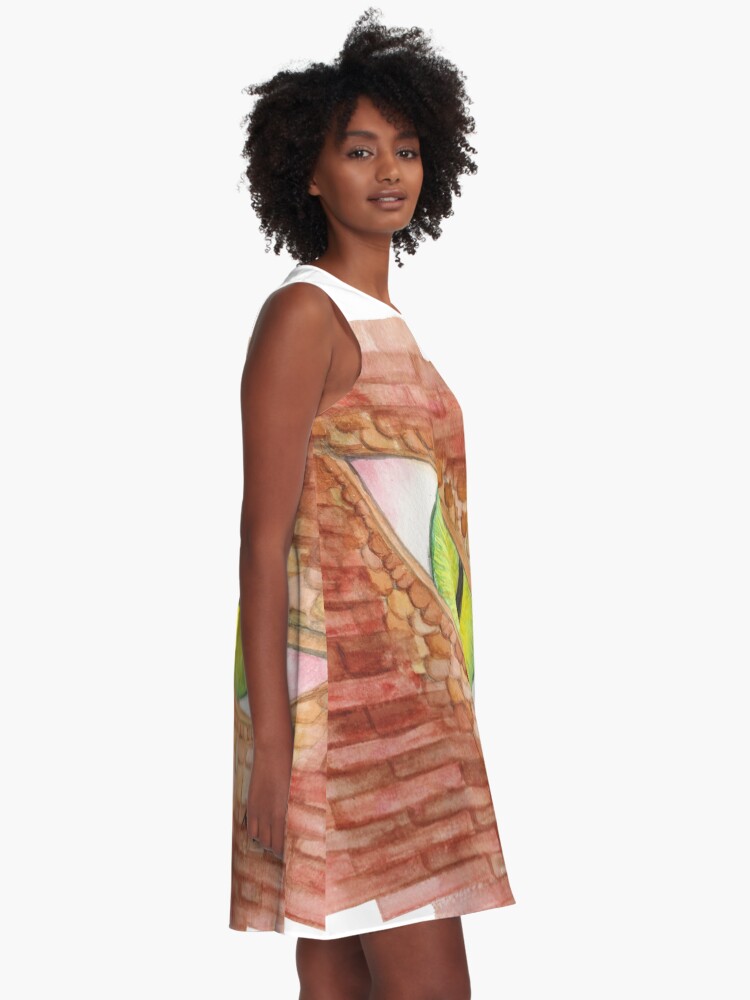 Alternate view of Graffiti, fantasy series, watercolor A-Line Dress