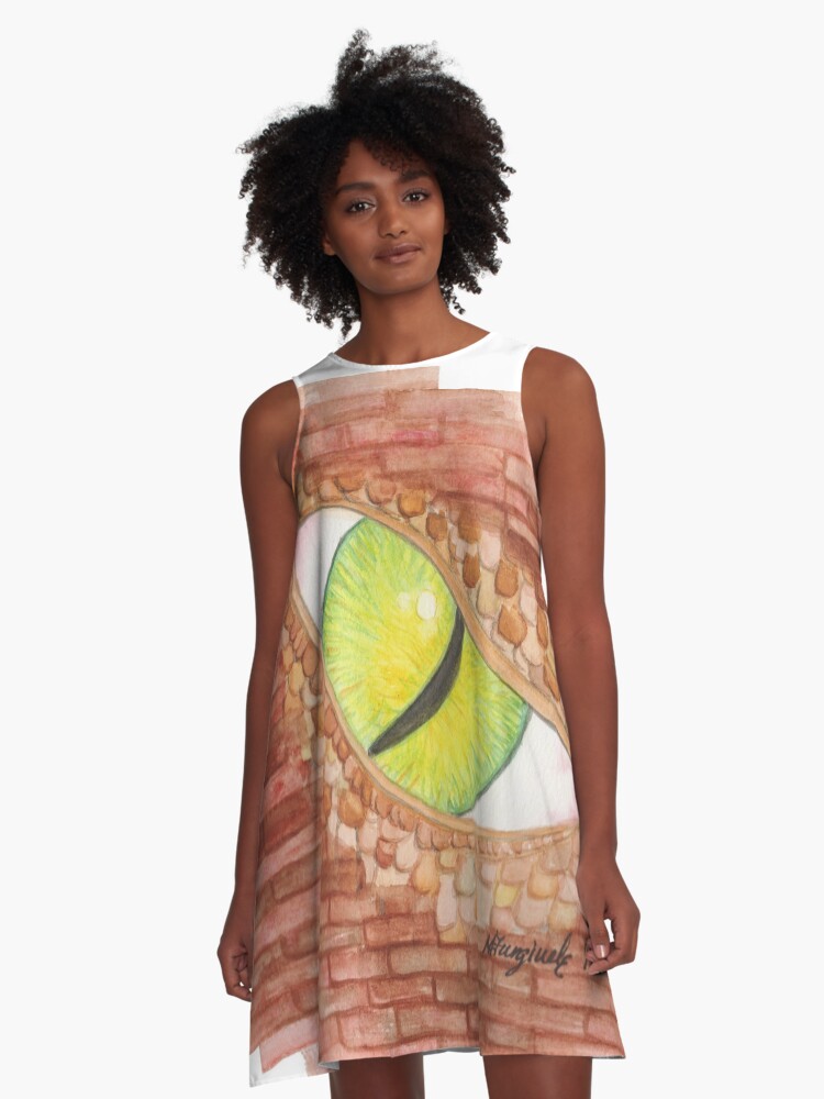 Thumbnail 1 of 4, A-Line Dress, Graffiti, fantasy series, watercolor designed and sold by Hueswithheart.