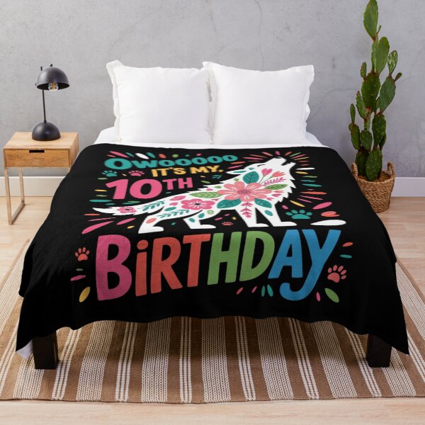 Item preview, Floral Howling Watercolor Wolf 10th Years Wolves Birthday  designed and sold by RoyTill0Art.