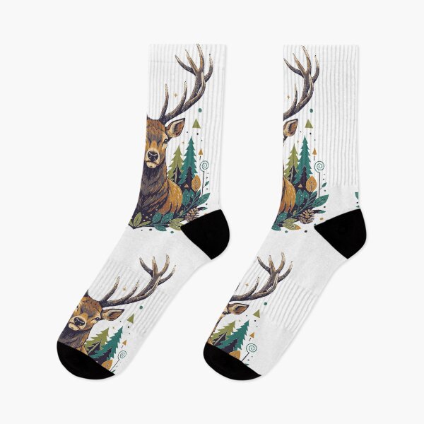 Item preview, Majestic Stag Forest Spirit Geometric Nature Art designed and sold by MartinxMarie.