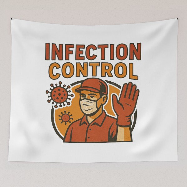 Item preview, Vintage Infection Control Design designed and sold by PopPizzazz.