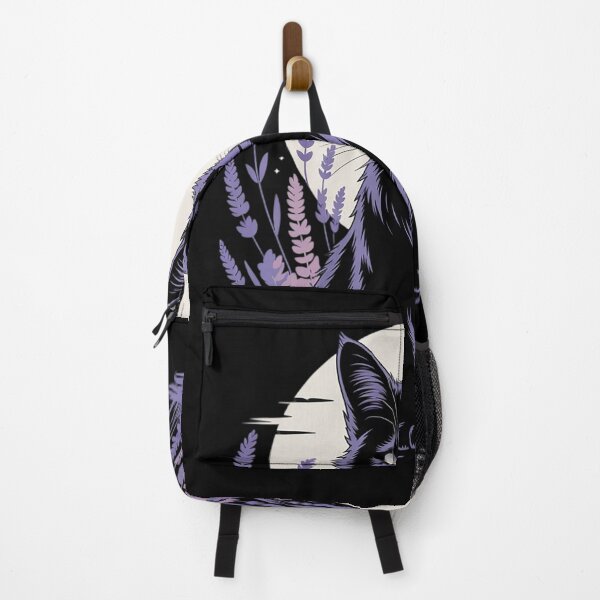 Item preview, Floral Lavender Flower Black Cat  designed and sold by RoyTill0Art.
