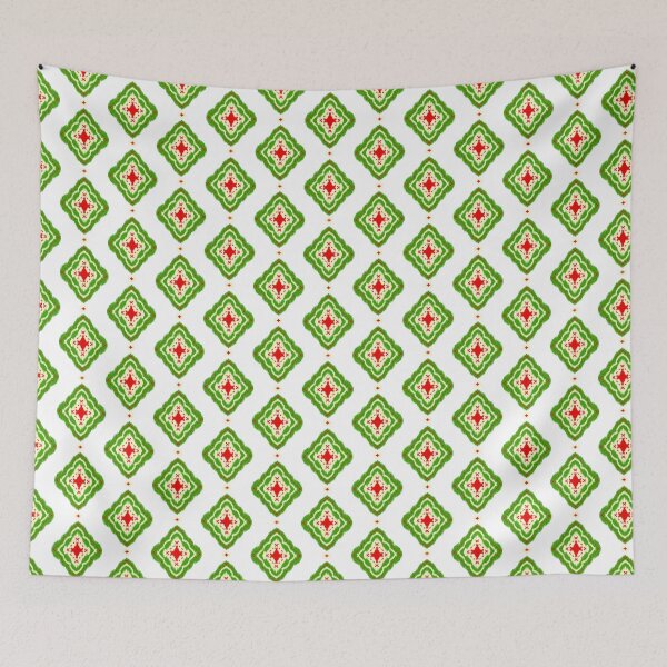 Item preview, Red and Green Geometric Ornament Seamless Pattern designed and sold by Aom Road.