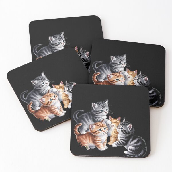 Item preview, Floral Vintage Aesthetic Painted Kittens and Pressed Flower  designed and sold by RoyTill0Art.