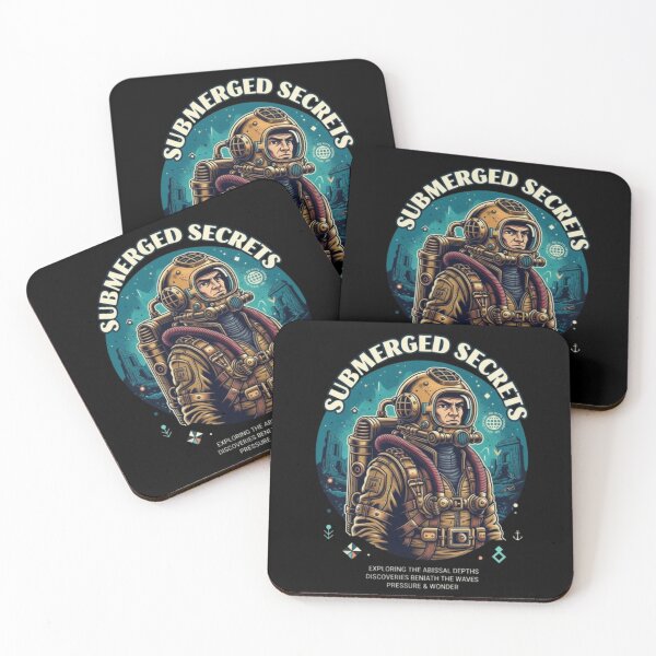 Item preview, Submarine Secrets – Vintage Deep Sea Diver Illustration designed and sold by Dogandesighn.