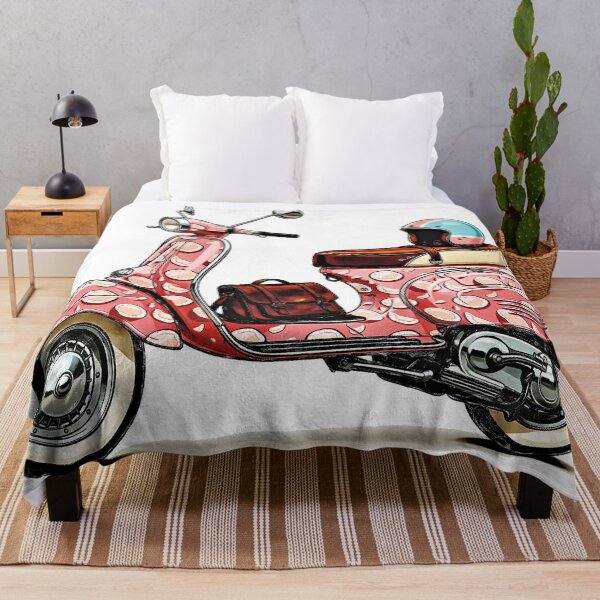 Item preview, Retro Pink Vespa Scooter Art - Vintage Italian Moped Illustration designed and sold by Hen-C-Art.