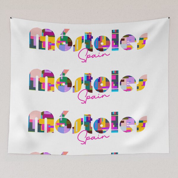 Item preview, Móstoles, Spain, Vibrant Abstract City Typography Art designed and sold by Wanderful-roads.